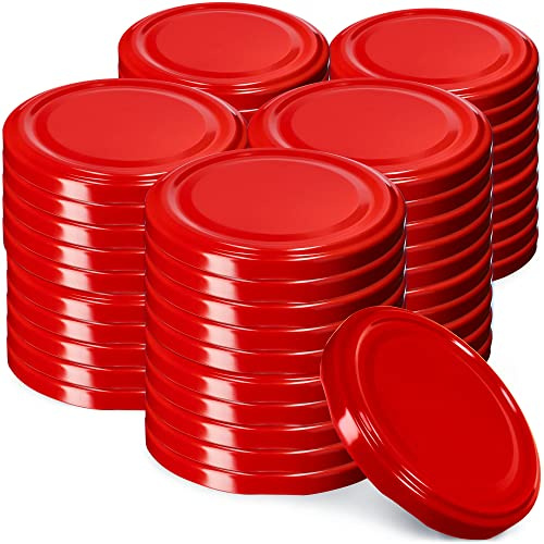 KADAX 50er Set Schraubdeckel TO66 ⌀ 66mm Rot – Twist-Off Ersatzdeckel für 235-900ml Einmach- & Marmeladengläser | Luftdicht & Spülmaschinenfest
