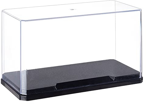 OLYCRAFT Vitrine Aus Durchsichtigem Kunststoff Ständer Selbstmontierbare Vitrine Mit Schwarzem Boden Staubdichter Schutz Vitrine Für Sammlung Ziegelsteine Modelle - 18x9x10cm