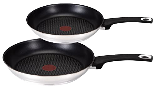 Tefal E30 Jamie Oliver Pfannenset Induktion 2 tlg -SET22- kleine Pfanne 20 cm + Bratpfanne 26 cm, Antihaft-beschichtet, FÜR KLEINE HAUSHALTE, ohne Glasdeckel