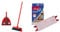 Vileda DuActiva Besen mit 3-TLG Stiel und 2in1 Kehrset & UltraMax Bodenwischer Ersatzbezug, 1er-Pack, für alle Vileda Flachwischsysteme, entfernt über 99 Prozent der Bakterien, Weiß/Rot, normal