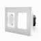 Luxus-Time Wipp 1-Fach Wechsel Lichtschalter Ein/Aus + Steckdose inkls. Design Aluminium Rahmen 2 Fach Einbau Kippschalter mit Einbausteckdose für die Unterputzdose in weiß Silber