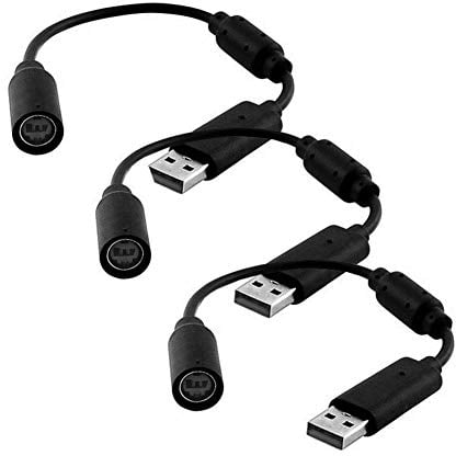 honxinm Replacement Dongle USB Controller Breakaway Cable Cord Game Controller Adapter for Xbox 360 PC Wired Controller Rock Band and Guitar Hero - Grey (3 Pack)