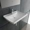 Alpenberger Waschbecken 60 cm Breit | Aufsatzwaschbecken Eckig | Hängewaschbecken | Keramik Waschtisch mit Nano | Handwaschbecken Klein Gäste WC und Badezimmer (WB-662)
