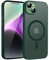 KPPIT iPhone 14 case Compatible with MagSafe,Translucent Matte Back Camera Lens Full Protection Slim Shockproof Phone Cover,Magnetic Case for iPhone 14 6.1-Green