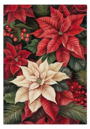 Weihnachtsflagge für Blumen, Garten, doppelseitig, vertikal, Heimflagge, Banner für den Außenbereich, Rasen, 71,1 x 101,6 cm