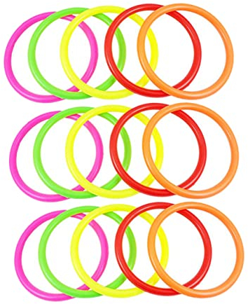INOOMP 15 STK Ringe Werfen Ringe Für Ringwurf Ringwurf-karnevalsspiel Farbige Kunststoffringe Solides Ringspiel Ring-wurf-Ringe Spielzeug Für Draußen Spielzeuge Kind Spiel Requisiten Fest