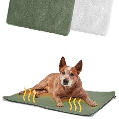 PiuPet® Tappetino riscaldante 90x60cm I Coperta autoriscaldante I Cuccia Cane Interno I Senza elettricità e batterie | Coperta per Cani | Tappeto Riscaldante | Tappetino Riscaldante per Cani (Verde)
