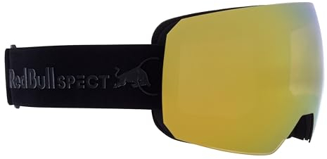 Red Bull Spect Eyewear Herren CHUTE-01 Ski Goggle, Black/Brown with Gold Mirror, L