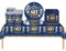 53Pcs Navy Blue Happy 80th Birthday Party Tableware Plastic Table Cloth,Paper Plates,Napkins and Cups for Man Birthday Table Decorations Disposable Party Tableware Set for Adults Birthday Party
