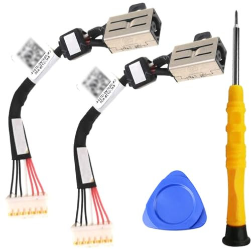 ZHUROUPU 2 Pcs DC Power Jack Charging Port Socket Plug in Cable with Wire Replacement for Dell XPS 15 9550 9560 9570 P56F001/Precision 5510 5520 5530 5540 (Black)