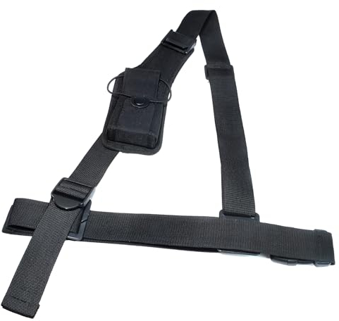 HYS CHEST - Walkie Talkie Kompaktes Harnisch | atmungsaktiv | variabel anpassbar | für 1 Funkgeräte | elastischer frei einstellbarer Trageriemen