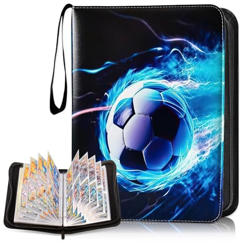 Sammelkarten Album, 50 Seiten 400 Fußball Karten Ordner sammelheft fussball karten fussball karten sammelalbum Karten Sammelmappe Sammelkarten, kompatibel mit allen Arten von karten (B)