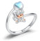 ABIGY Highland Kuh Ring 925 Sterling Silber Mondstein Ringe Gänseblümchen Ring Offen Verstellbar Ring Amulett Tierring Hochland Kuh Schmuck für Damen Mädchen