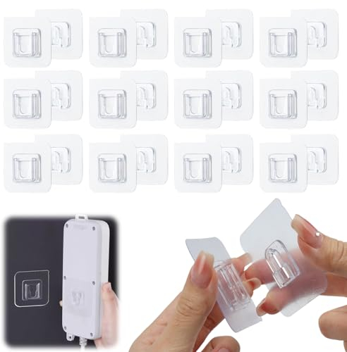 HIKPACKER 40 Paar Doppelseitige Selbstklebende Wandhaken,Doppelseitige Klebehaken,Magischer Haken,Transparente Klebehaken,Doppelseitiger Multifunktionshaken für Küche, Bad, Wohnzimmer, Büro
