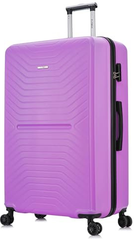 FLYMAX XL 32 Extra Large 4 Wheel Suitcases Spinner Lightweight Luggage ABS Travel Cases Purple 125 Litre + 3 Digit Combination Lock