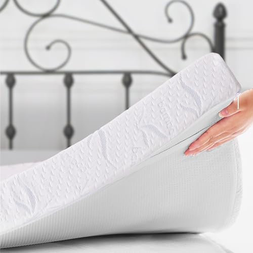 ONBRILL 3 Inch Mattress Topper Full, Bed Toppers with Removable Bamboo Cover, Bamboo Charcoal Memory Foam & High Density Foam - Medium Firm, CertiPUR-US Certified