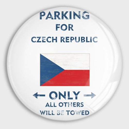 Freecustom Kühlschrankmagnete mit Aufschrift Parking for Czech Republic Only All Others Will Be Towed, Glas, niedliche Magnete, Tschechische Republik, Flagge, starker Magnet, Kühlschrankmagnete,