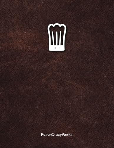 Ricettario da scrivere – Diario quaderno per 100 ricette da scrivere. Organizza il tuo libro di cucina: Copertina flessibile stampa Cuoio; 108 pagine 21,59 x 27,94 cm ricche di dettagli e indice