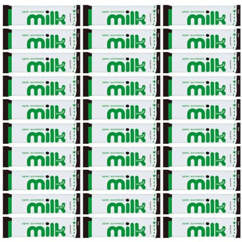 100 x 10ml Portions of Long Life Semi Skimmed UHT Milk Sachets – 100 x 10ml Portions – No Refrigeration Needed – Ideal for Tea, Coffee, Travel & Camping