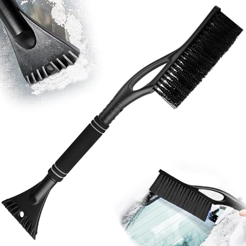 HSDPZQ 2 en 1 Grattoir à Glace et Brosse à Neige, pour Nissan Teana 2019- Auto Grattoir Pare Brise, grattoir à Glace pour Voiture avec Balai, balayette Neige Voiture,A-Black
