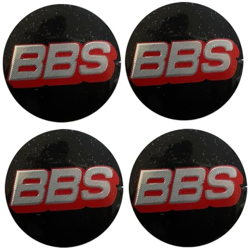 ZHSQXH 4 Stück Radnabenkappen Aufkleber für BBS 60MM Nabendeckel Felgendeckel Felgenkappen Wheel Caps Ersatz Autozubehör Verwendet