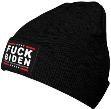 Strickmütze Scheiß Auf Biden Und Scheiß Auf Dich, Weil Du Für Ihn Gestimmt Hast Cuffed Hats Unisex Wintermütze Daily Beanie Hut Für Wandern Camping Alle Jahreszeiten