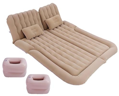 SFGTY Auto Matratze Rückbank für FIAT Tipo 500 500L 500X Ducato wasserdichte Kofferraum Luftbett Tragbare Aufblasbare Matratze Auto Reiseartikel,C-Inflatable Cushion + Back seat