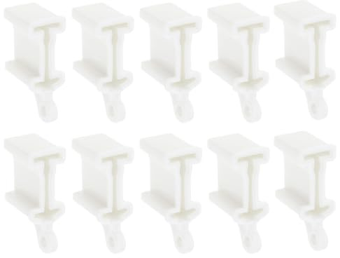 VOANZO 10 Stück weiße Endstopper für Vorhangschienen, Vorhangschienenbeschläge, Endkappen für biegbare, Gebogene Vorhangschienen, Wandmontage, Verkleidung, Deckennutzung
