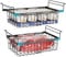 iSPECLE 2 Pack Hanging Freezer Baskets - Fit 283 to 566L Depp Freezers, Expandable Large Chest Freezer Baskets Add Space Easy Slide to Get Bottom Food, Black