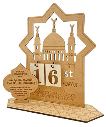 Ramadan Deko Adventskalender, Ramadan Kalender Kinder Aus Holz, Adventskalender 2025 Countdown Kalender Eid, Ramadankalender Eid Mubarak Adventskalender, Ramadan 30 Tage Countdown Kalender Zuhause (C)