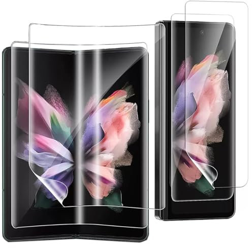 2 Pièces Protections d'Écran pour Samsung Galaxy Z Fold 3, Film Hydrogel Ultrafin en TPU Souple pour Samsung Galaxy Z Fold3 Sensibilité Tactile