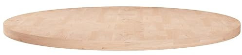 Runde Tischplatte Ø60x2,5 cm Unbehandeltes Massivholz Eiche,Massive EichenholzTischplatte 60 cm | Unbehandelte Tischplatte für Couchtisch, Beistelltisch, Bartisch & mehr Tischplatten