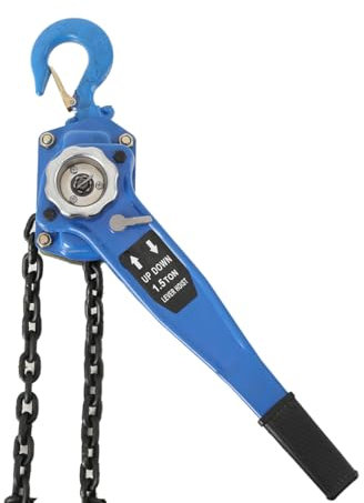 Lfhelper Hebelzug Kettenzug 1500kg Tragfähigkeit Ratschenzug Hebezug 3m/10ft Hubhöhe Flaschenzug Kranzug Kette Hebel mit 360° Drehung Haken 1,5t