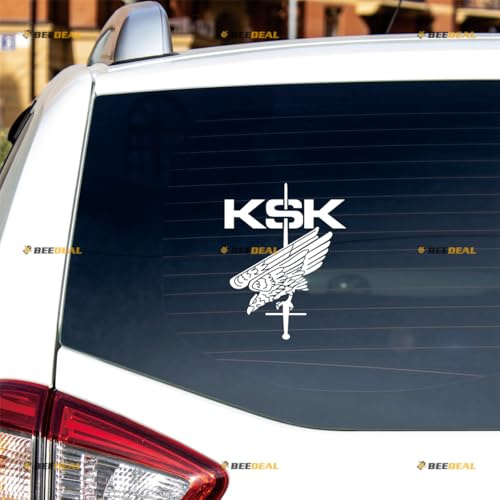 Kommando Spezialkraefte KSK Special Forces Aufkleber Abziehbild Vinyl - Weiß 15,2cm - Für Auto Boot Laptop Becher Kein Hintergrund gestanzt