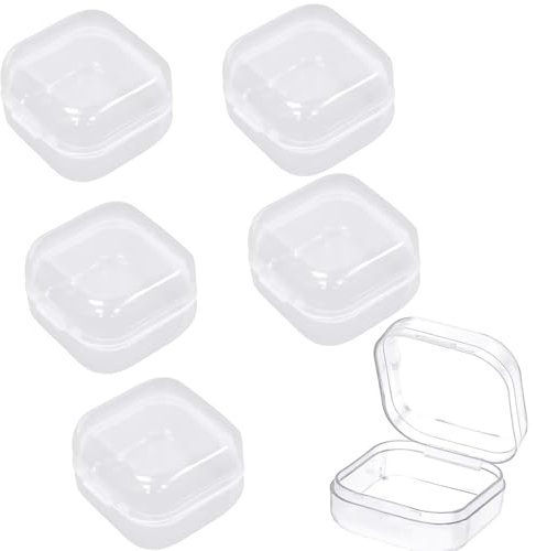 Luxiremi Small Square Clear Plastic Organizer Boxes,6pcs Mini Clear Plastic Box with lids Storage Box with Lid for Pills,Beads,Craft,Small Items,Jewelry