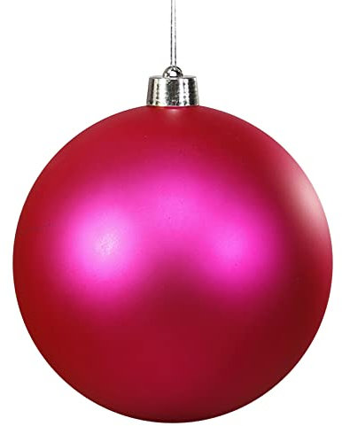 Bettregale 20,3 cm bruchsicherer großer Kunststoff-Weihnachtskugel-Dekorationsball in Bonbongold, um eine lustige Urlaubsatmosphäre zu schaffen Blumenampel Halterung Fenster (Hot Pink, One Size)