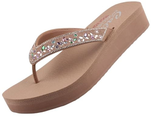 Skechers Vinyasa Butterfly Kiss Damen Zehentrenner Mocha EU 39