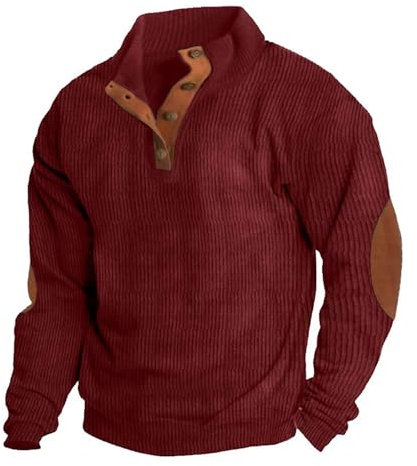 NITRY Langärmeliges Sweatshirt Herren Leichte Komfortabel Ohne Kapuze Sportshirt Casual Mode Gutaussehend Pullover Jugend Klassisch Trend Paar-Outfit A-Wine Red 5XL