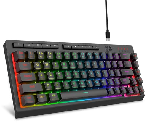 Redragon Wired Gaming Keyboard, RGB Backlit, 60% Compact Quiet Membrane Keyboard with Programmable Macro and Multimedia Keys, Anti-ghosting, Spill Resistant for Win/MAC/PS/Xbox
