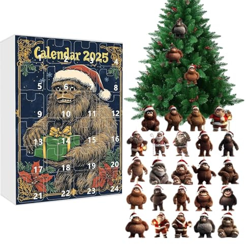 2025 Weihnachts Advents Ornament 2D Acryl Affe Dekoration