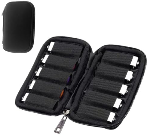 COYUN Aufbewahrungstasche mit 10 Kartenfächern für USB-Sticks USB-Stick Tasche Organizer Electronic Accessories Organizer Storage Case kompatibel mit SanDisk, SamData, SD Card, Kabel(Schwarz)