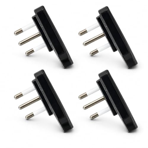 Topolenashop 4 Spine Elettriche Salvaspazio Ultrapiatte 90° 2P+T 16A 250V – Spine Italiane con Terra e Uscita Cavo Angolata per Prolunghe, Cavi, Riparazioni, Fai da Te e Uso Domestico | 1027AN