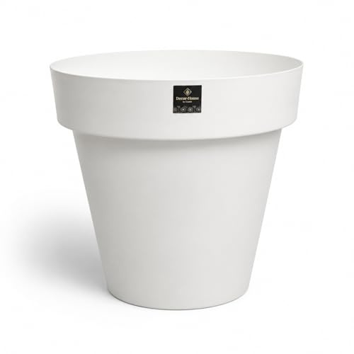 Ceracor Ceramicas Maceta Exterior Plástico Blanco 60 cm | Diseño Moderno Minimalista | Ligera y Resistente | para Plantas Grandes | Uso Interior y Exterior | Macetero XL