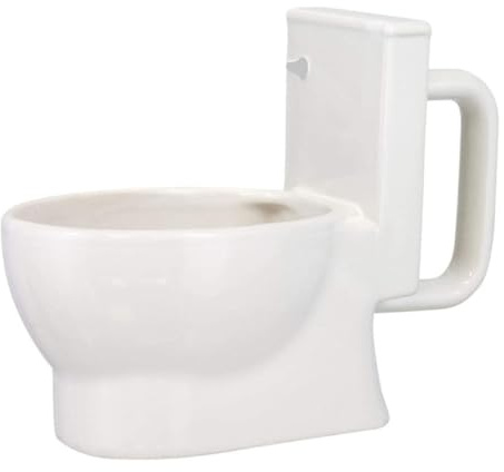 AUTSUPPL Taza de Cerámica Creativa de 400ml con Forma de Inodoro, Taza Divertida para Café y Agua, Resistente y Antideslizante, Adecuado para Oficina y Hogar