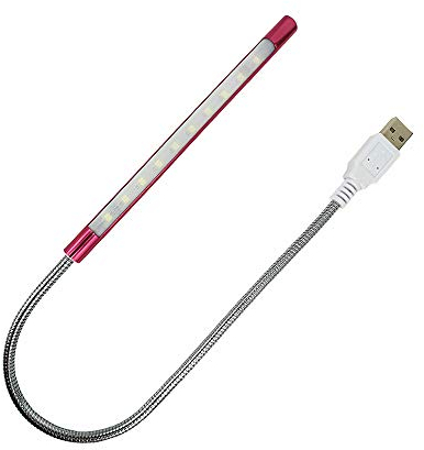DZYDZR USB LED Leselampen Flexibler Stick Dimmbare LED Lampe Berühren Switch Schwanenhals für Laptops Roségold [Energieklasse G]