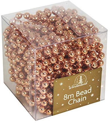Widdle Gifts Ltd Christmas 8 Metre Bead Garland Tree Room Decoration - Rose Gold