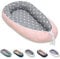 ULLENBOOM Babynest - 100% OEKO-TEX Materialien & Made in EU, Rosa Grau - Babynestchen Neugeborene aus kuscheliger Baumwolle, Ideal als Reisebett & Kuschelnest geeignet