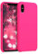 kwmobile Hülle kompatibel mit Apple iPhone XS Hülle - Silikon Handy Case - Handyhülle weiche Oberfläche - kabelloses Laden - Neon Pink