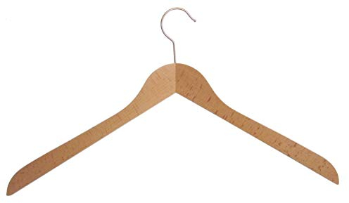 Hagspiel Kleiderbügel aus Holz, 10 St. Kleiderbügel aus Buchenholz, Natur lackiert, Sondergröße 50 cm, Qualitätskleiderbügel Made in EU