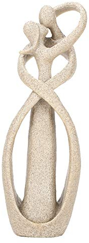 HEEPDD Sandstein Statue handgemachte Sandstein Harz Kuss Liebhaber Paar Skulptur Geschnitzte Figur für Home Office Bücherregal Desktop Dekor